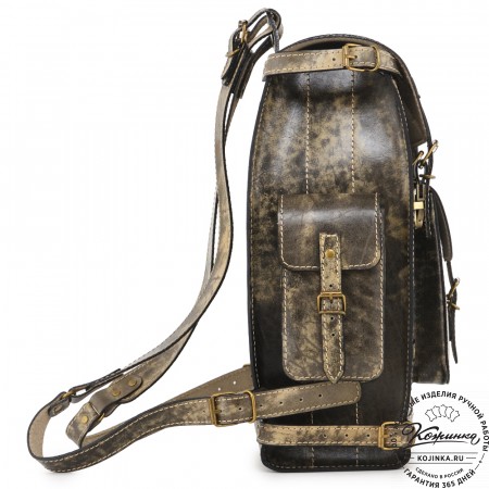 Кожаный ранец "Максимус 3" (пепел глянец)